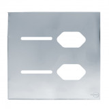 Placa p/ 2 Interruptores + Tomada dupla 4x4 - Novara Glass Espelhada